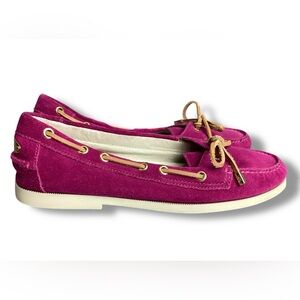 Michael Kors pink suede Boat Shoes Loafers flats coastal nautical